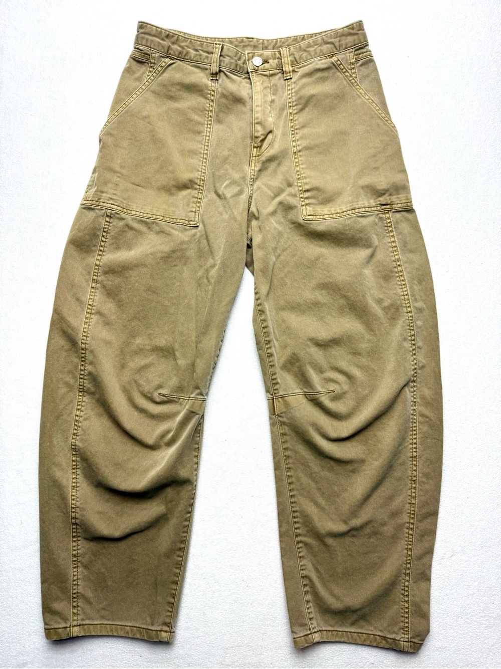 GAP Women's Wide Leg Barrel Jeans in Khaki
